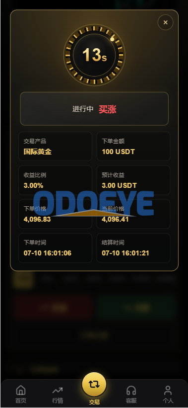 PHP版海外高端黄金交易源码/微盘微交易/黄金投资交易