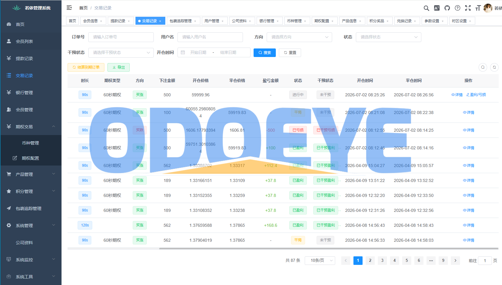 多语言微交易/泰国商城包裹追踪/期权/会员VIP/积分兑换