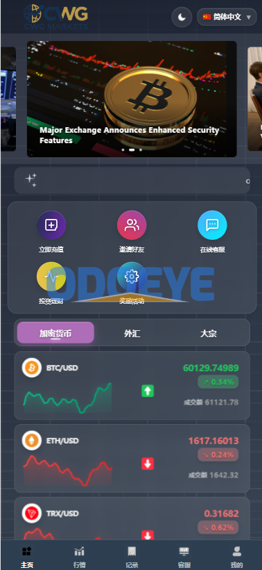 海外综合微盘系统/虚拟币/外汇/贵金属/实名认证/余额宝/信用分